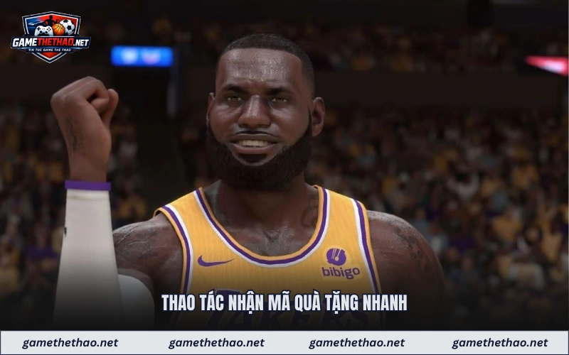 Thao tác nhận mã quà tặng nhanh
